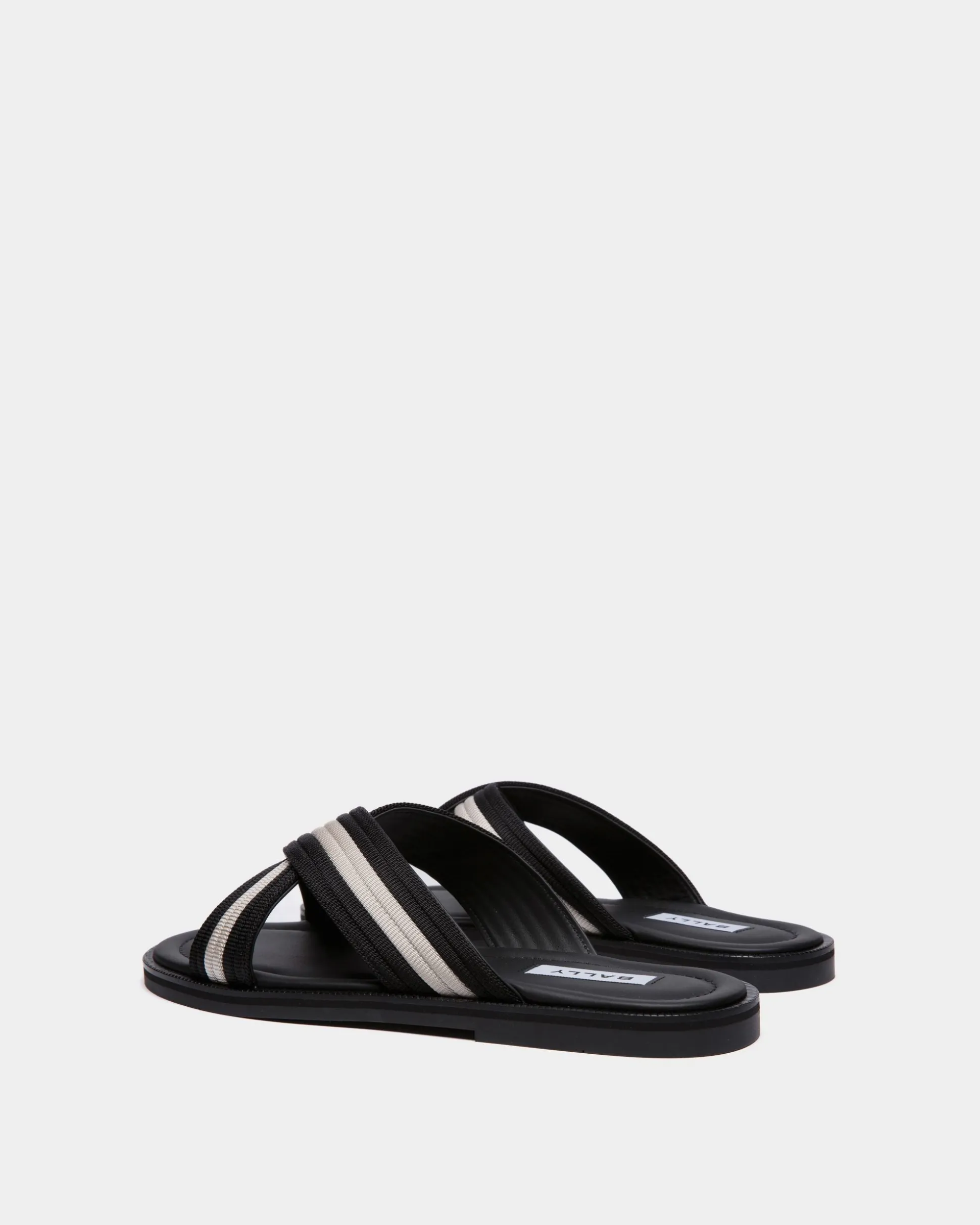 Glide Sandal in Black and White Nylon