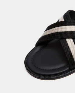 Glide Sandal in Black and White Nylon