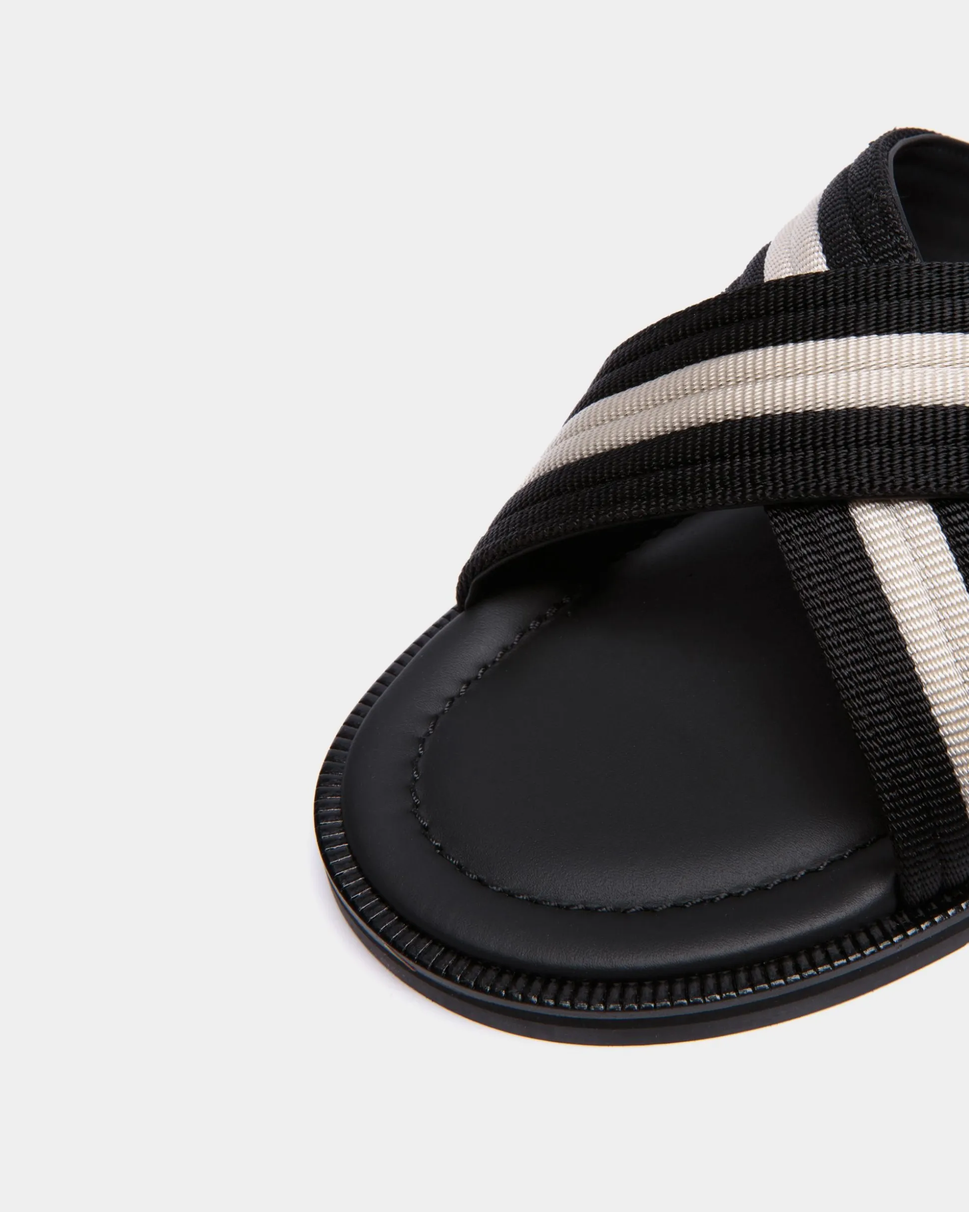 Glide Sandal in Black and White Nylon