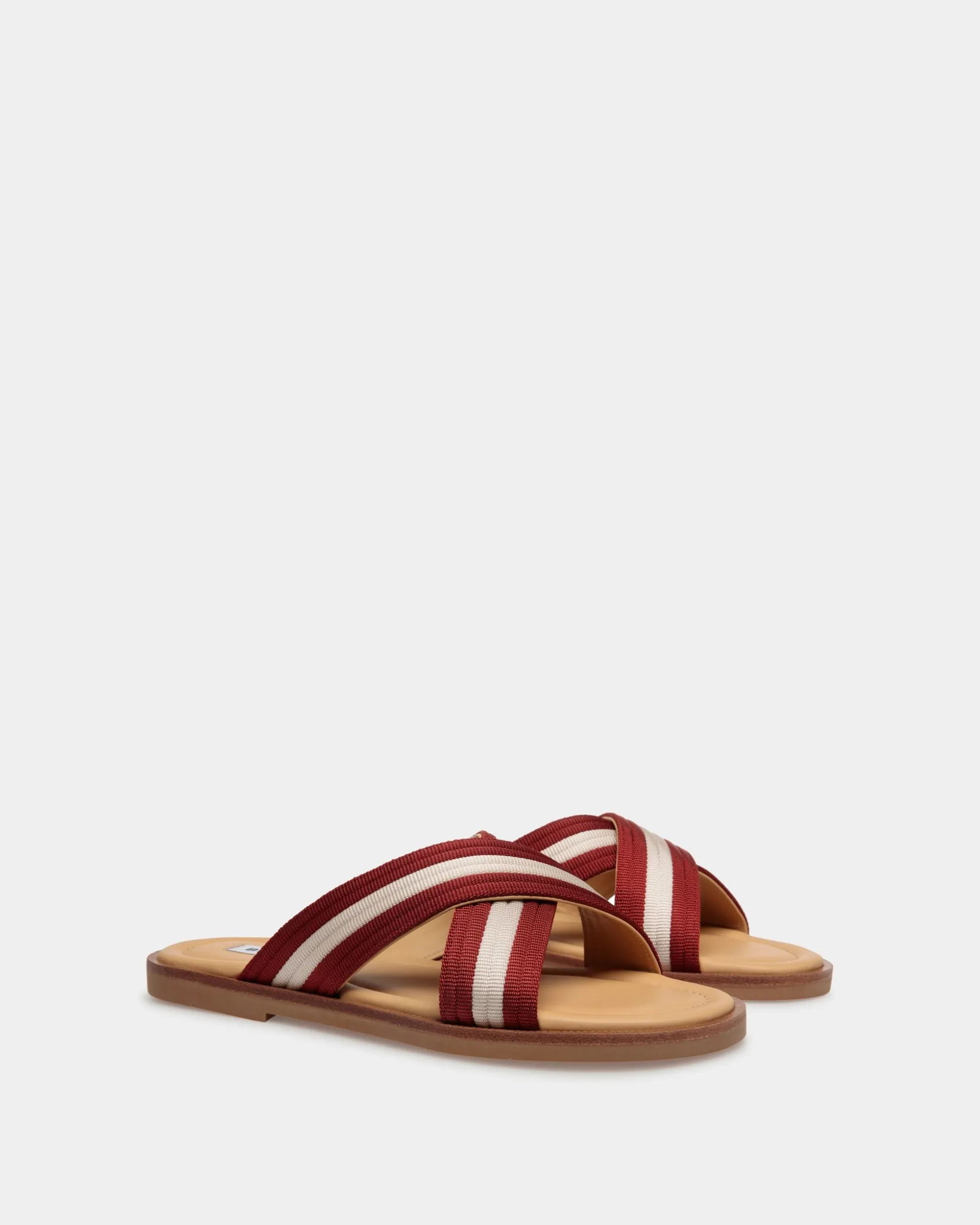 Glide Sandal in Red and White Nylon