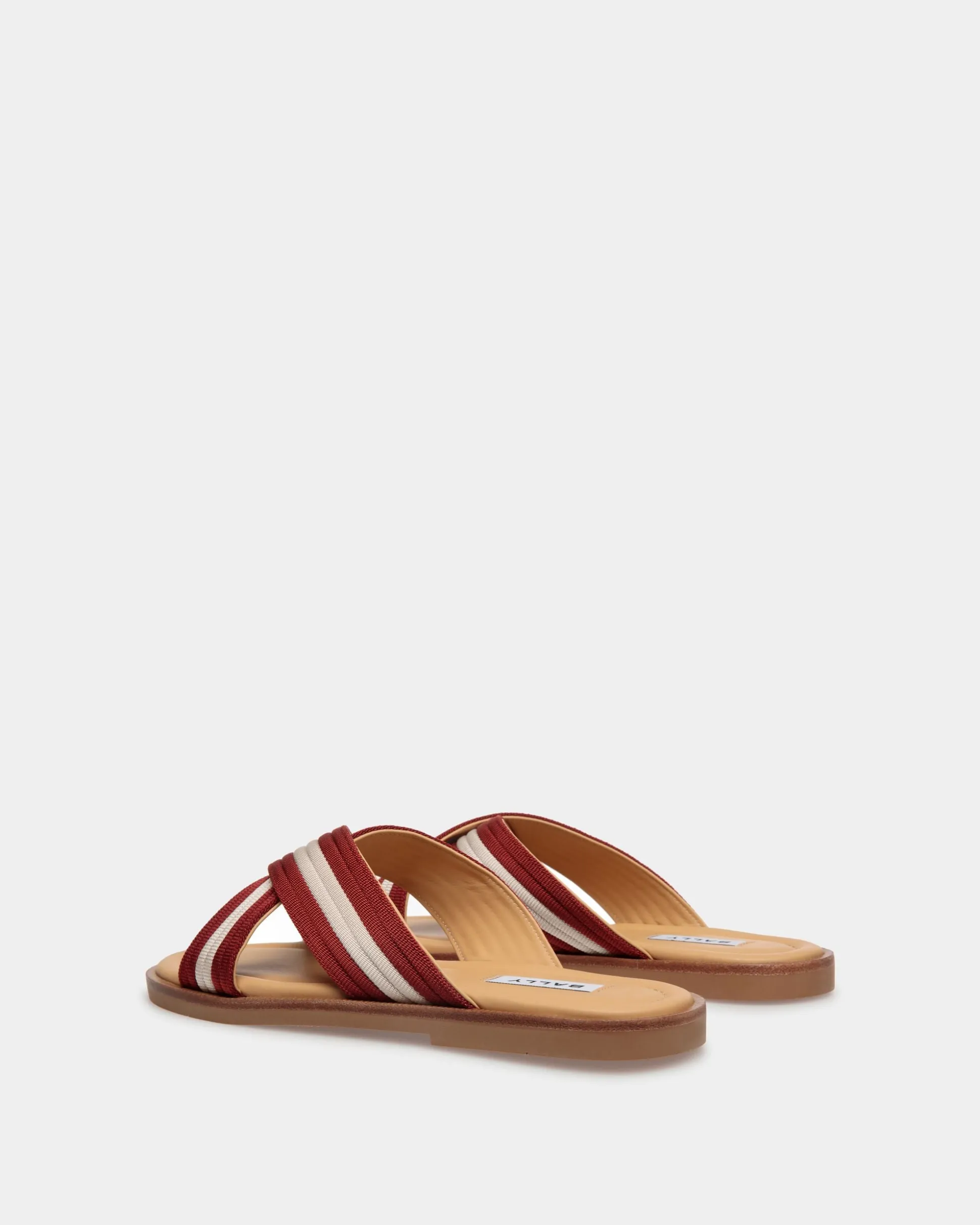 Glide Sandal in Red and White Nylon