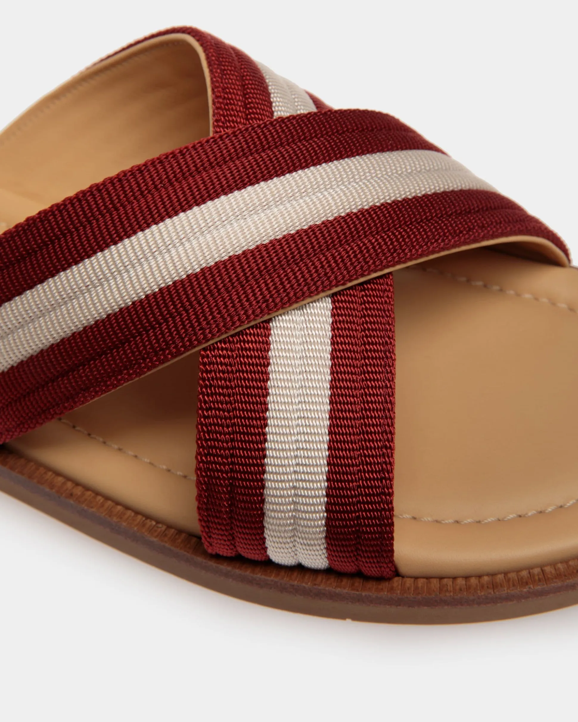 Glide Sandal in Red and White Nylon