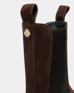 Gusto Bootie In Ebano Suede Leather