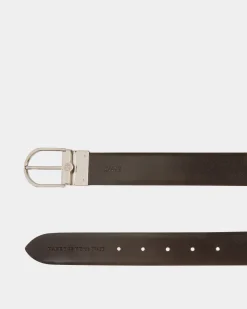 Hanky 35mm Reversible Belt in Black And Brown Leather