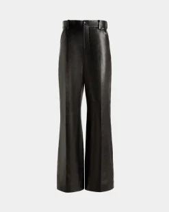 High Waist Pants In Black Leather