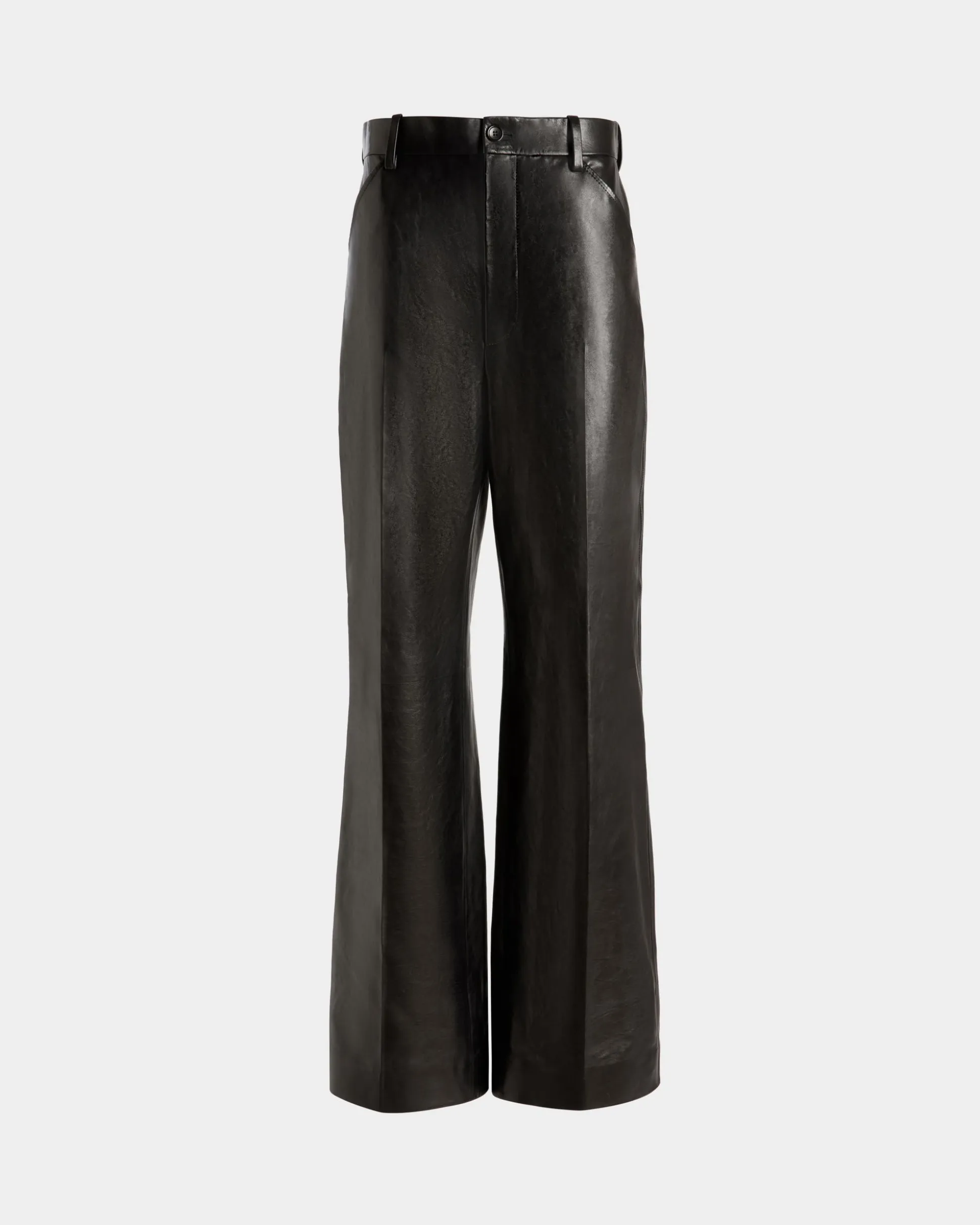 High Waist Pants In Black Leather