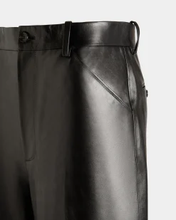 High Waist Pants In Black Leather