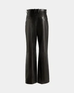 High Waist Pants In Black Leather