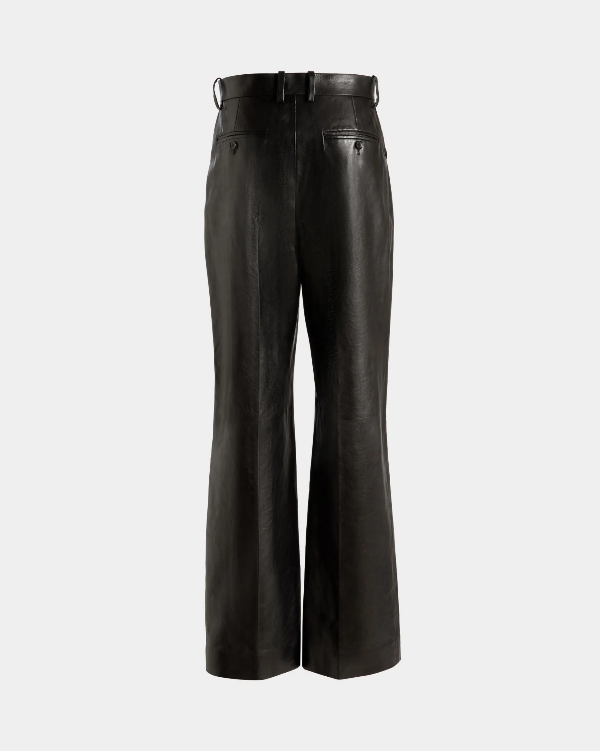 High Waist Pants In Black Leather