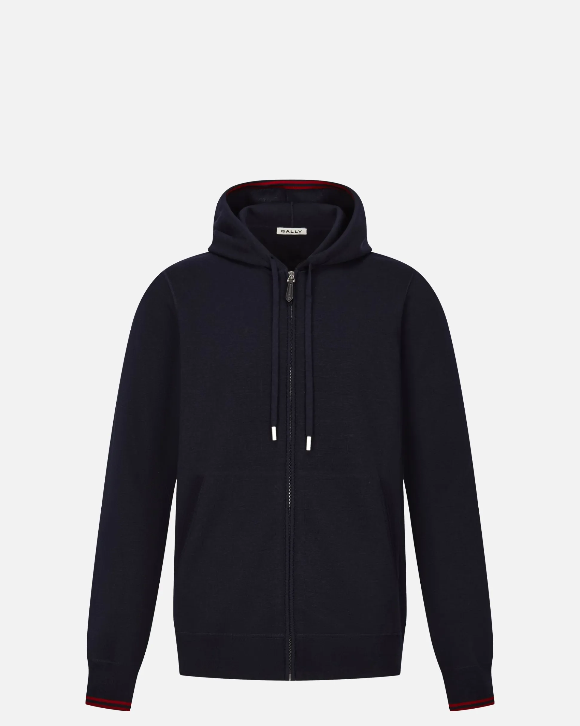 Hoodie In Navy Blue Wool