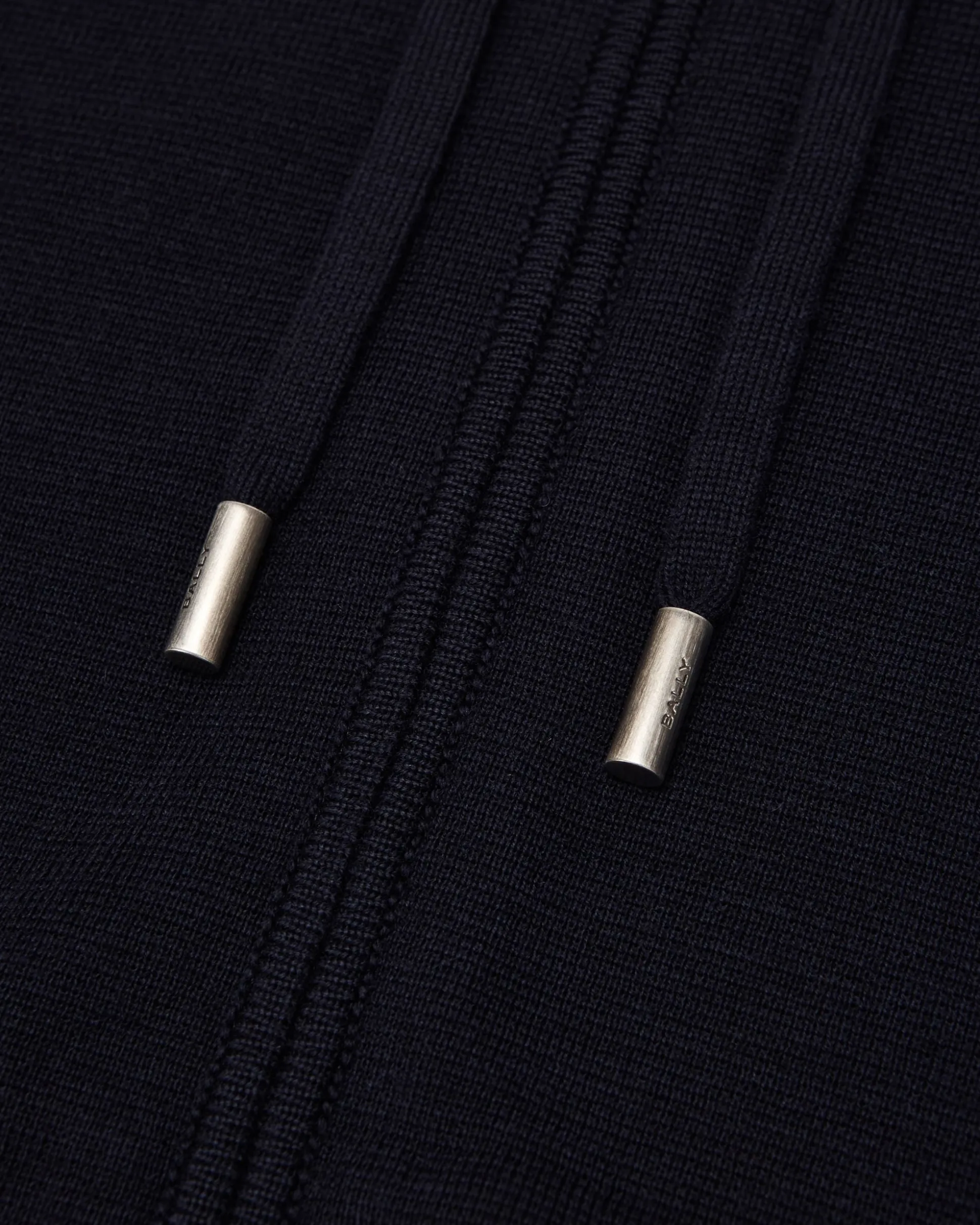 Hoodie In Navy Blue Wool