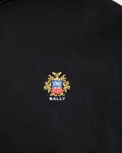 Hoodie With a Bally Crest Logo In Black Cotton