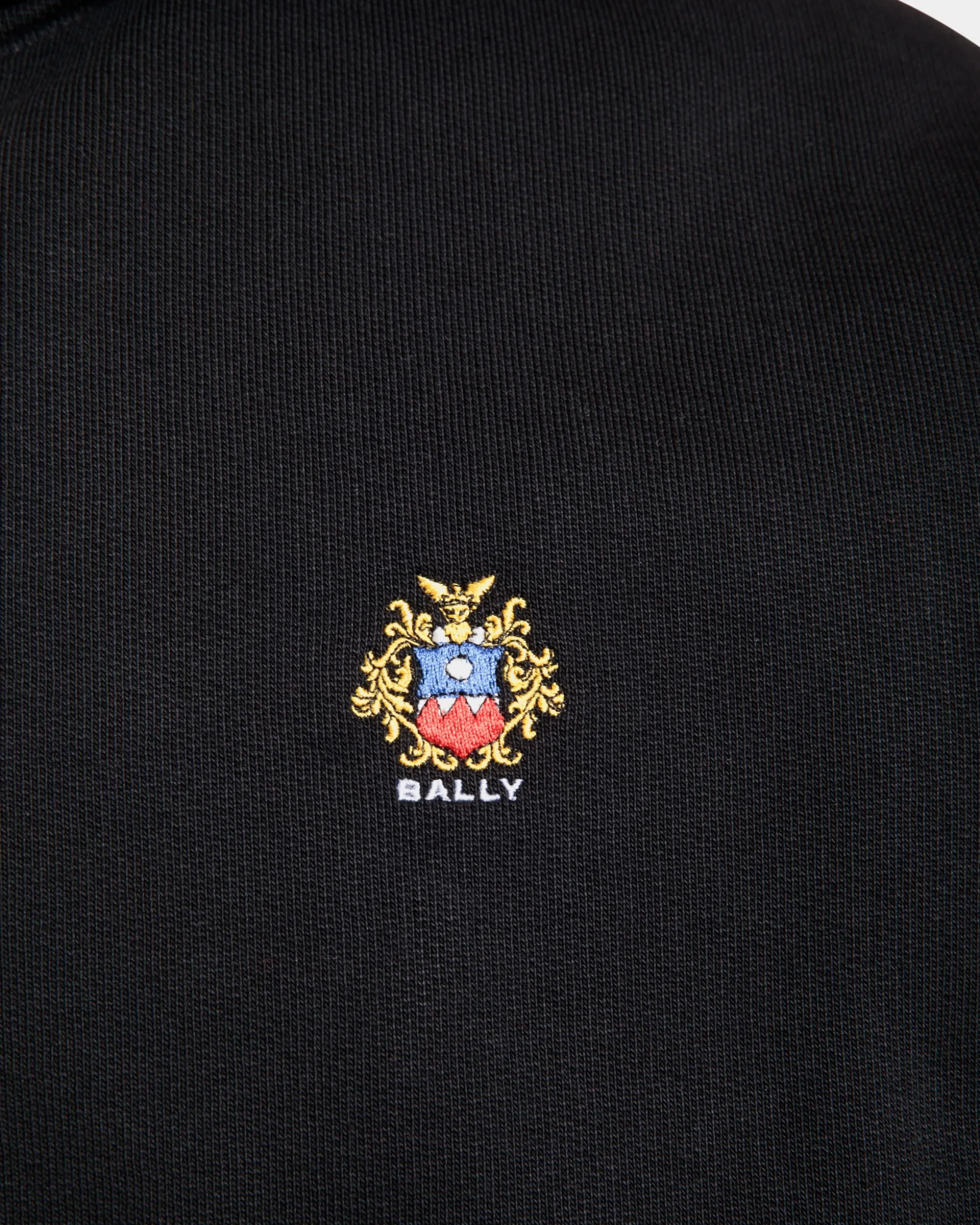 Hoodie With a Bally Crest Logo In Black Cotton