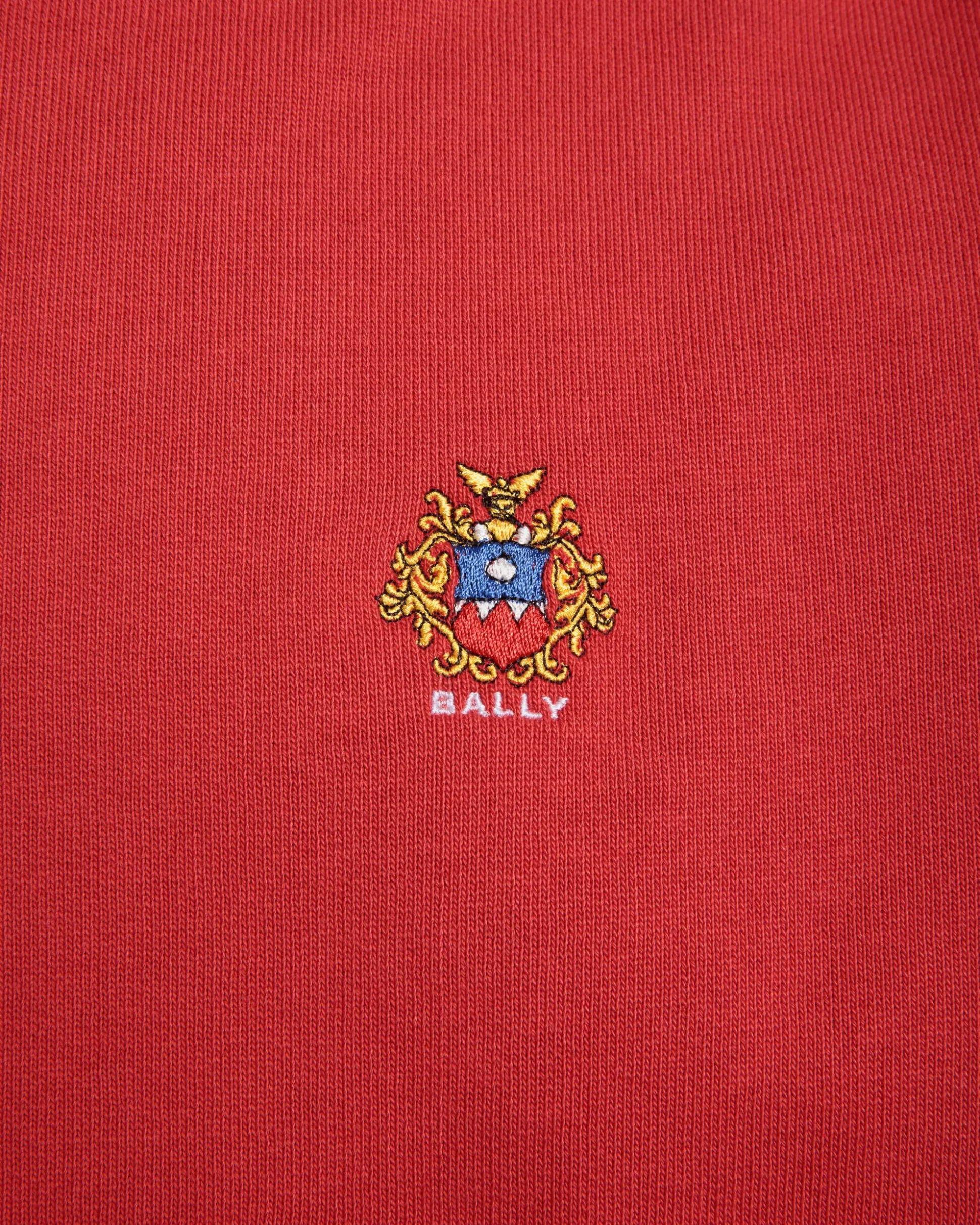 Hoodie With a Bally Crest Logo In Red Cotton