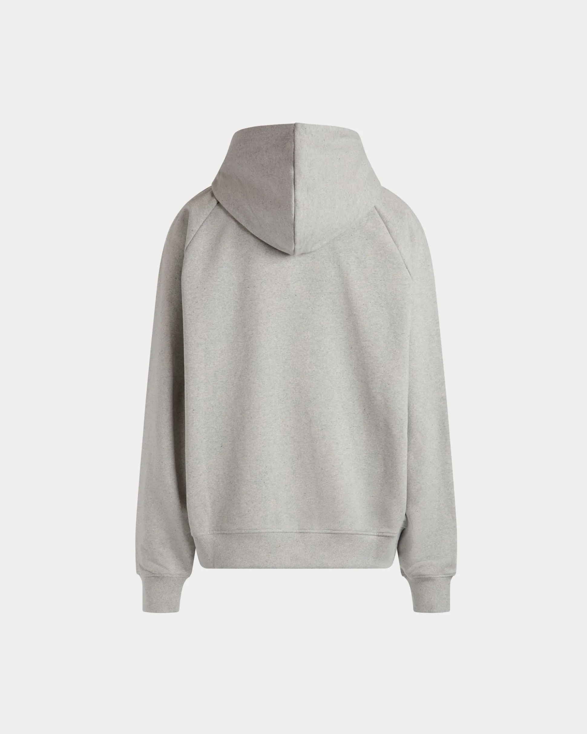 Hoodie With Bally Crest Label In Grey Melange Cotton