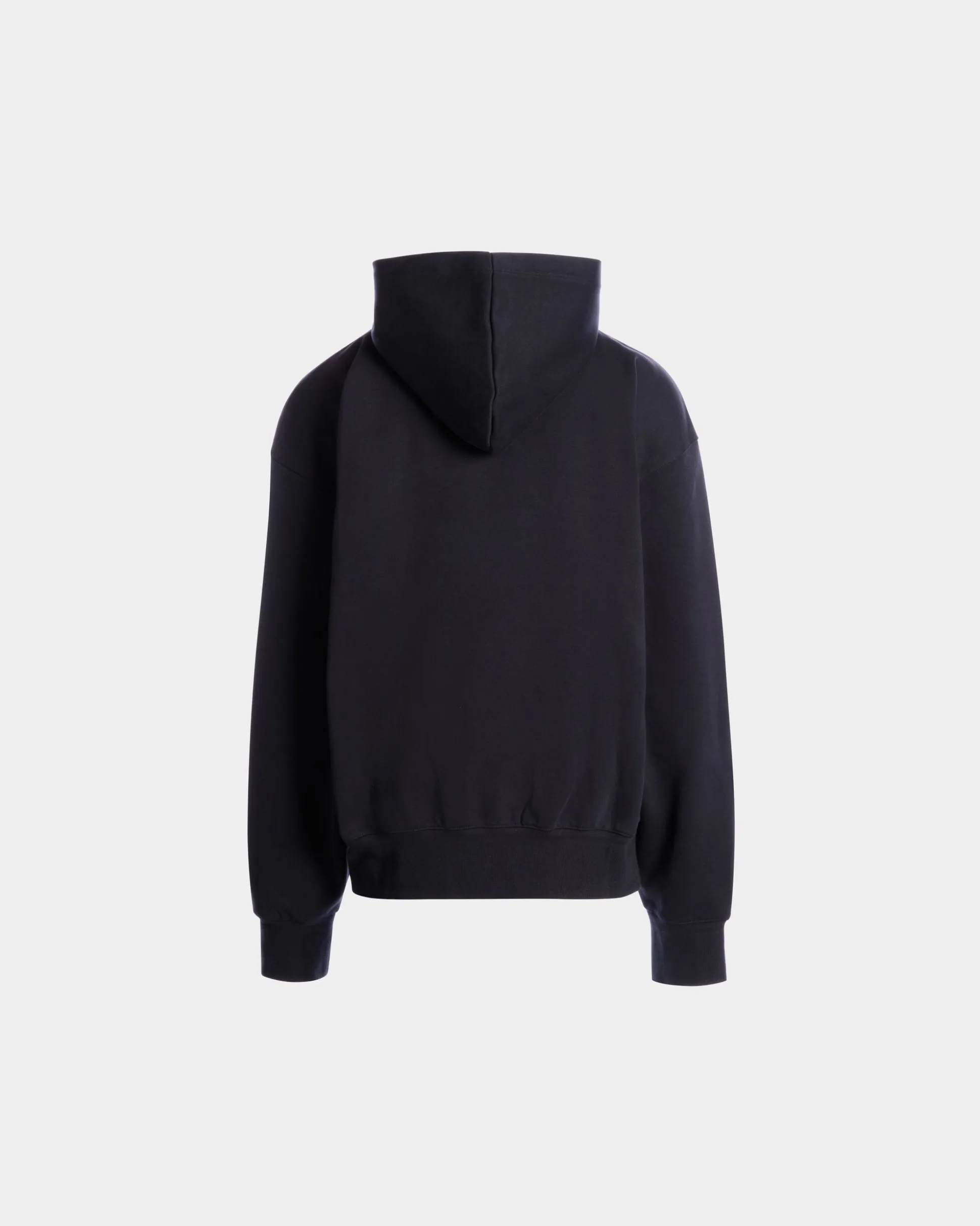 Hoodie With Bally Crest Logo In Navy Blue Cotton