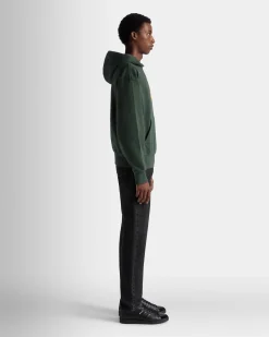 Hoodie With Bally Crest Logo In Bottle Green Cotton