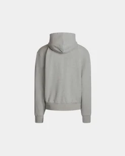 Hoodie With Bally Crest Logo In Grey Melange Cotton