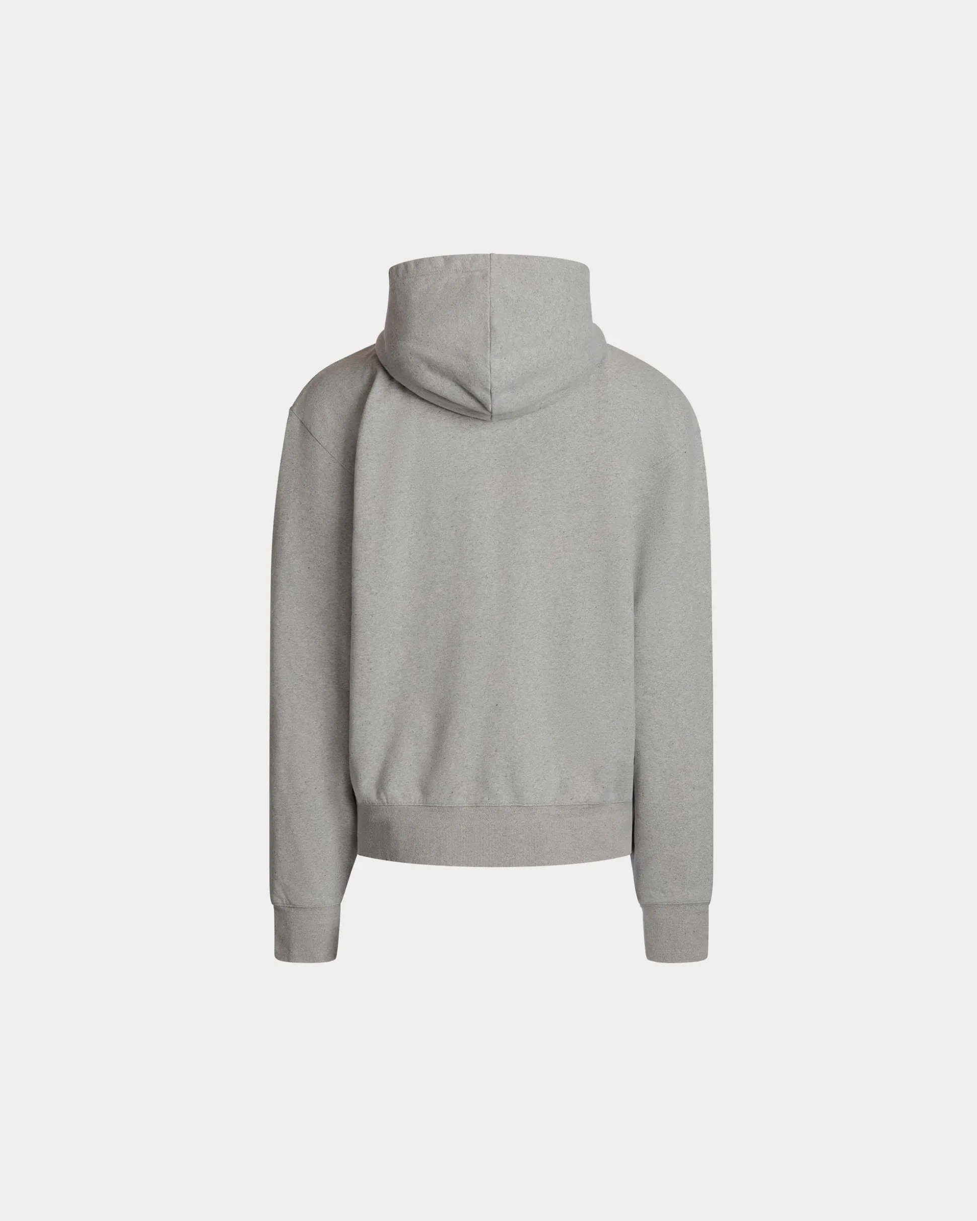 Hoodie With Bally Crest Logo In Grey Melange Cotton
