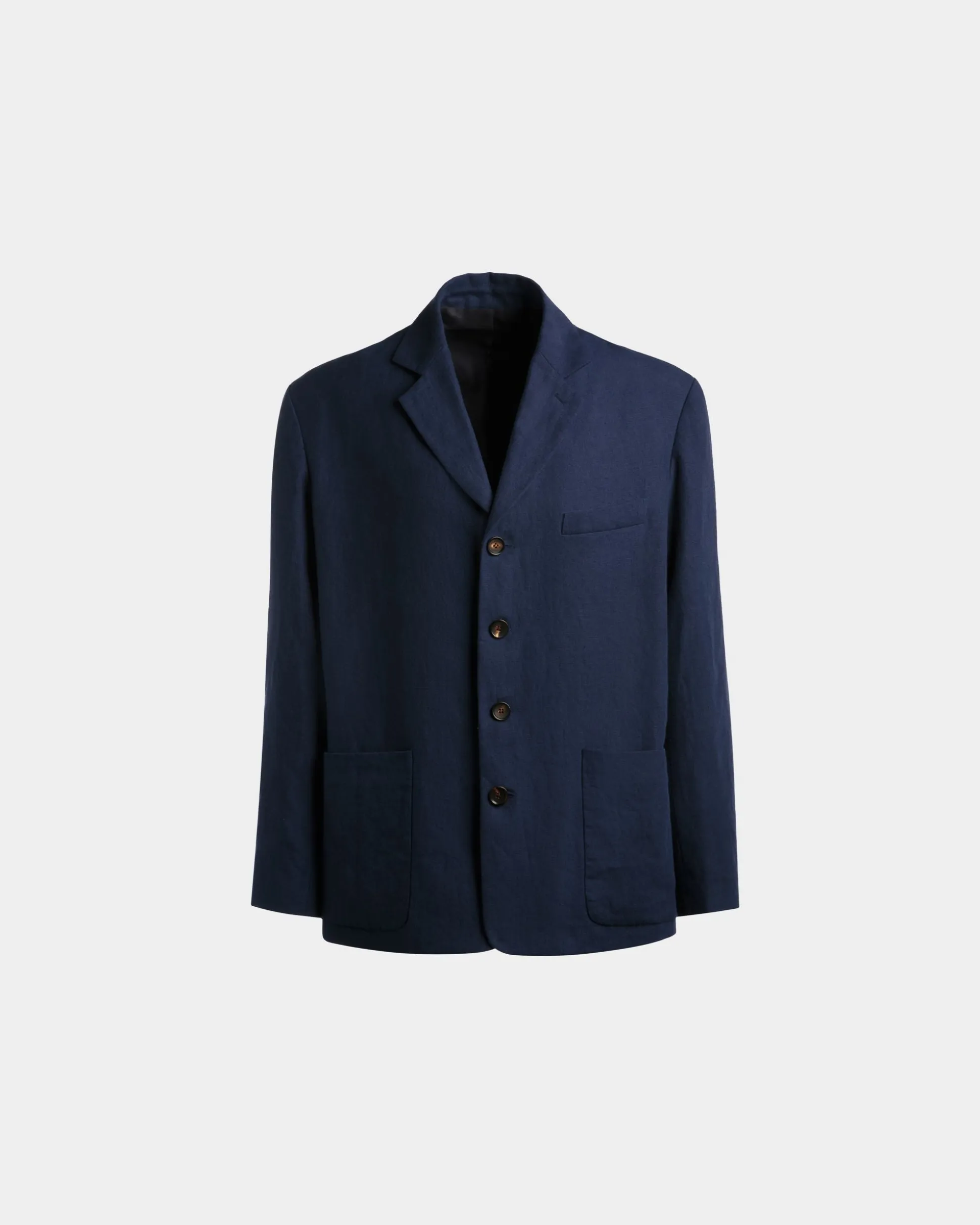 Jacket in Navy Blue Linen