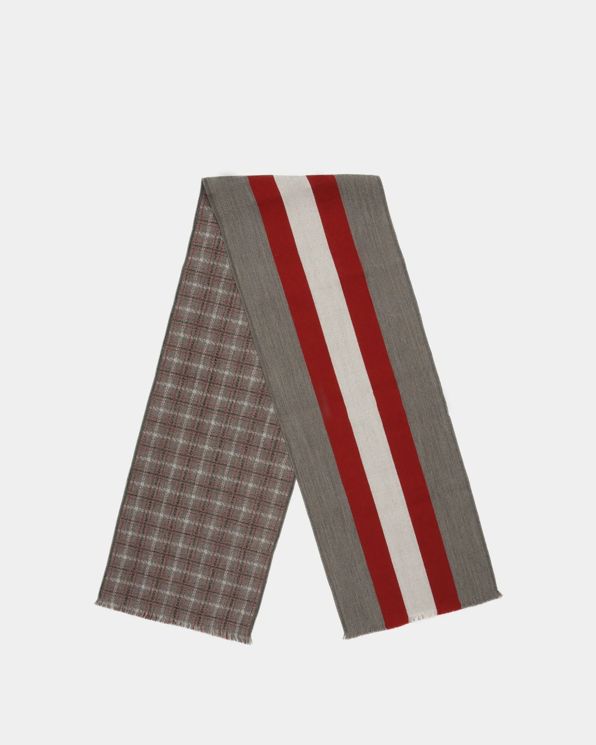Jacquard Scarf In Dark Mineral Wool