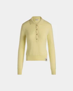 Knit Polo In Cream Cashmere