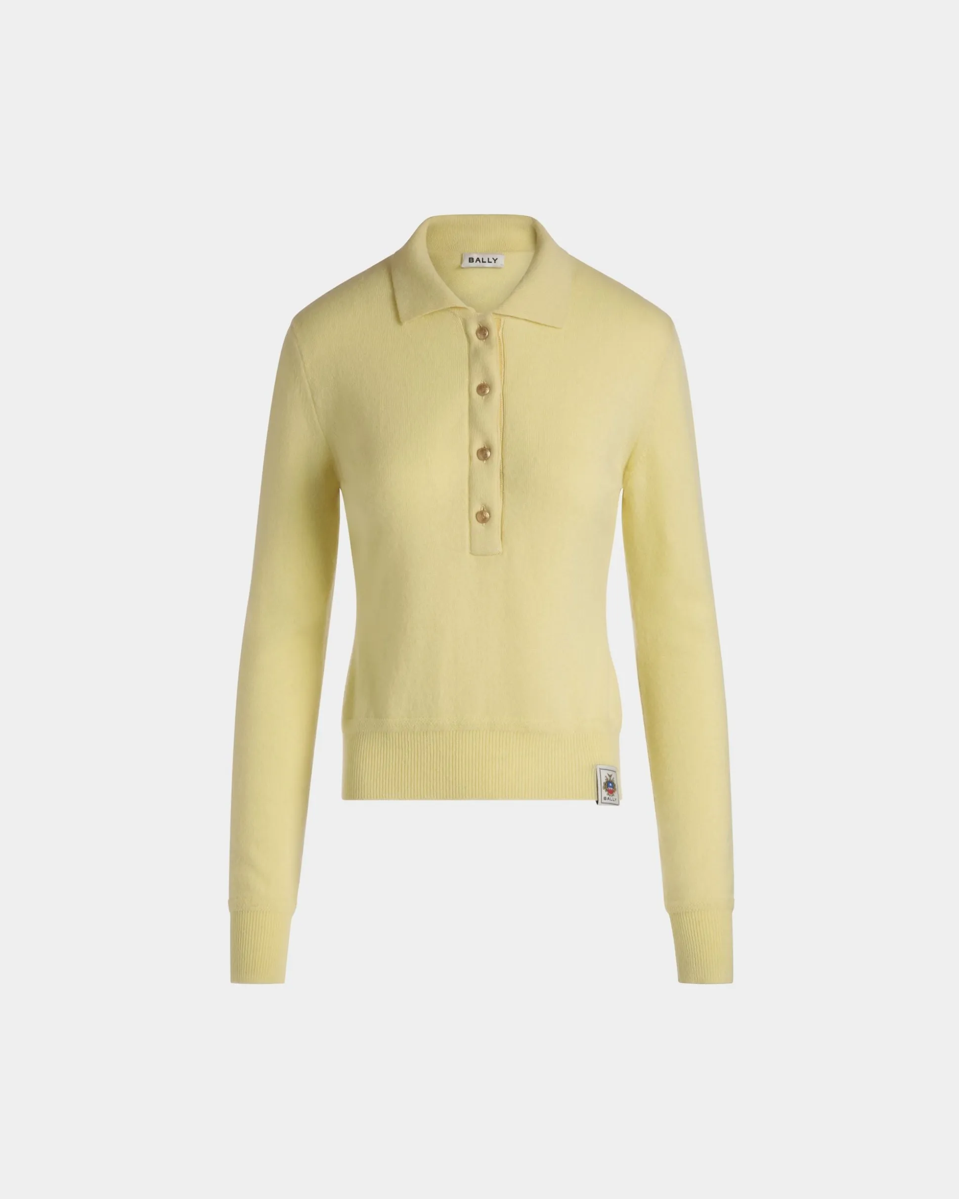 Knit Polo In Cream Cashmere