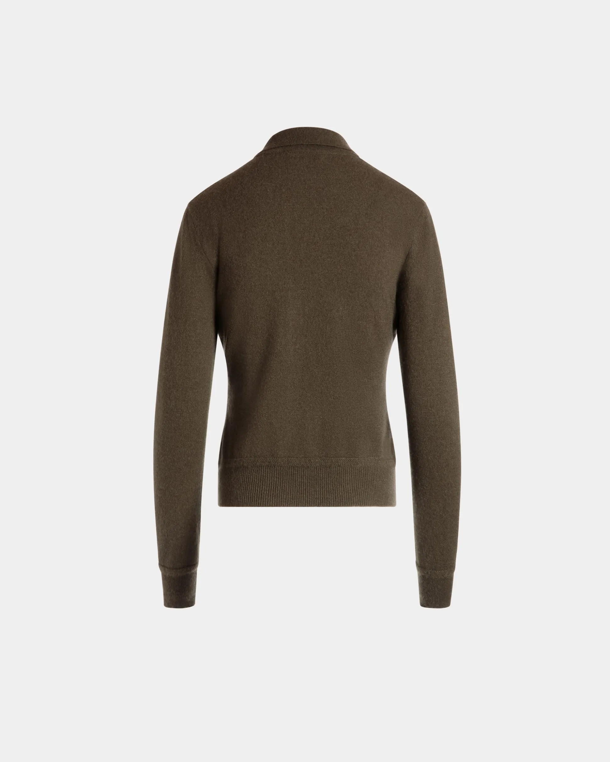 Knit Polo In Military Green Cashmere