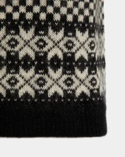 Knit Top In Black And White Mohair And Silk