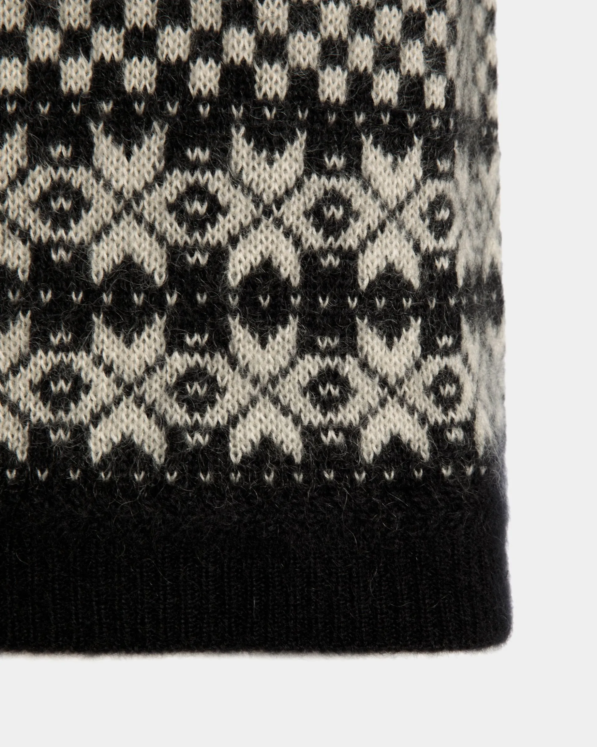 Knit Top In Black And White Mohair And Silk