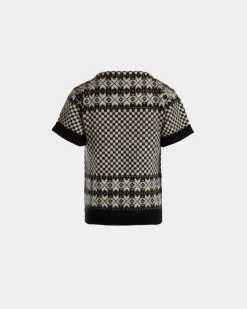 Knit Top In Black And White Mohair And Silk