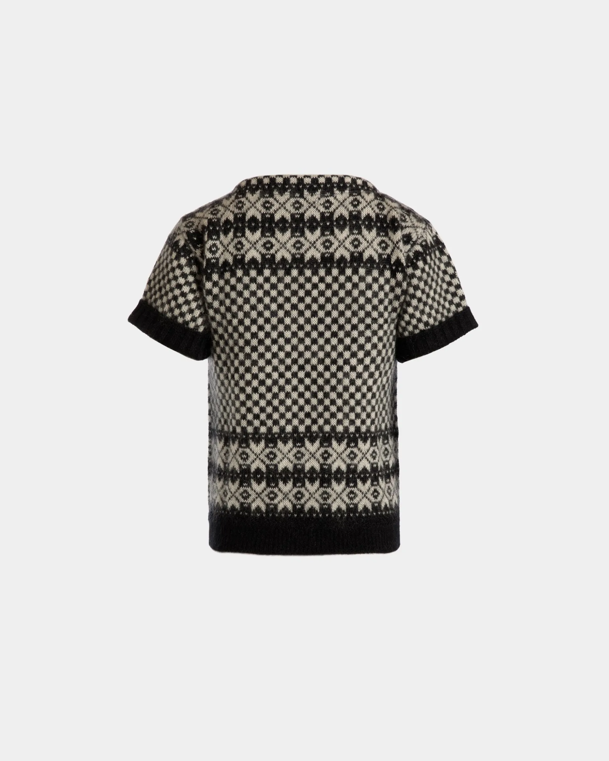 Knit Top In Black And White Mohair And Silk