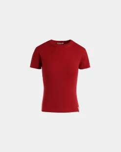 Knit Top In Candy Red Cashmere