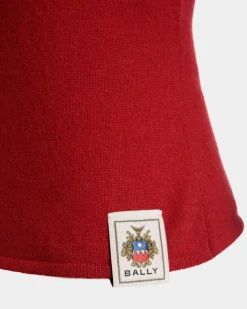 Knit Top In Candy Red Cashmere