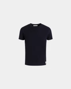 Knit Top In Navy Blue Cashmere
