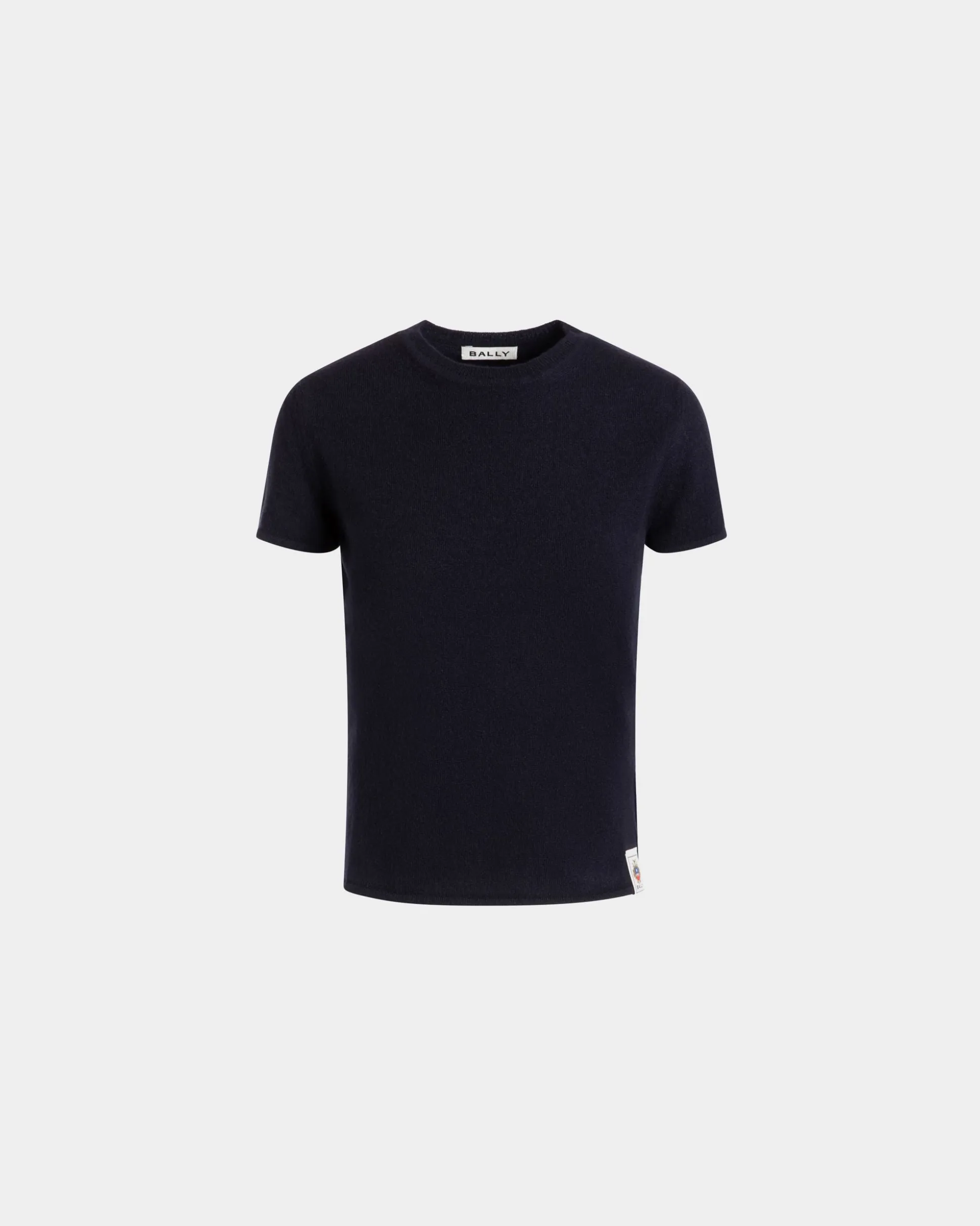 Knit Top In Navy Blue Cashmere