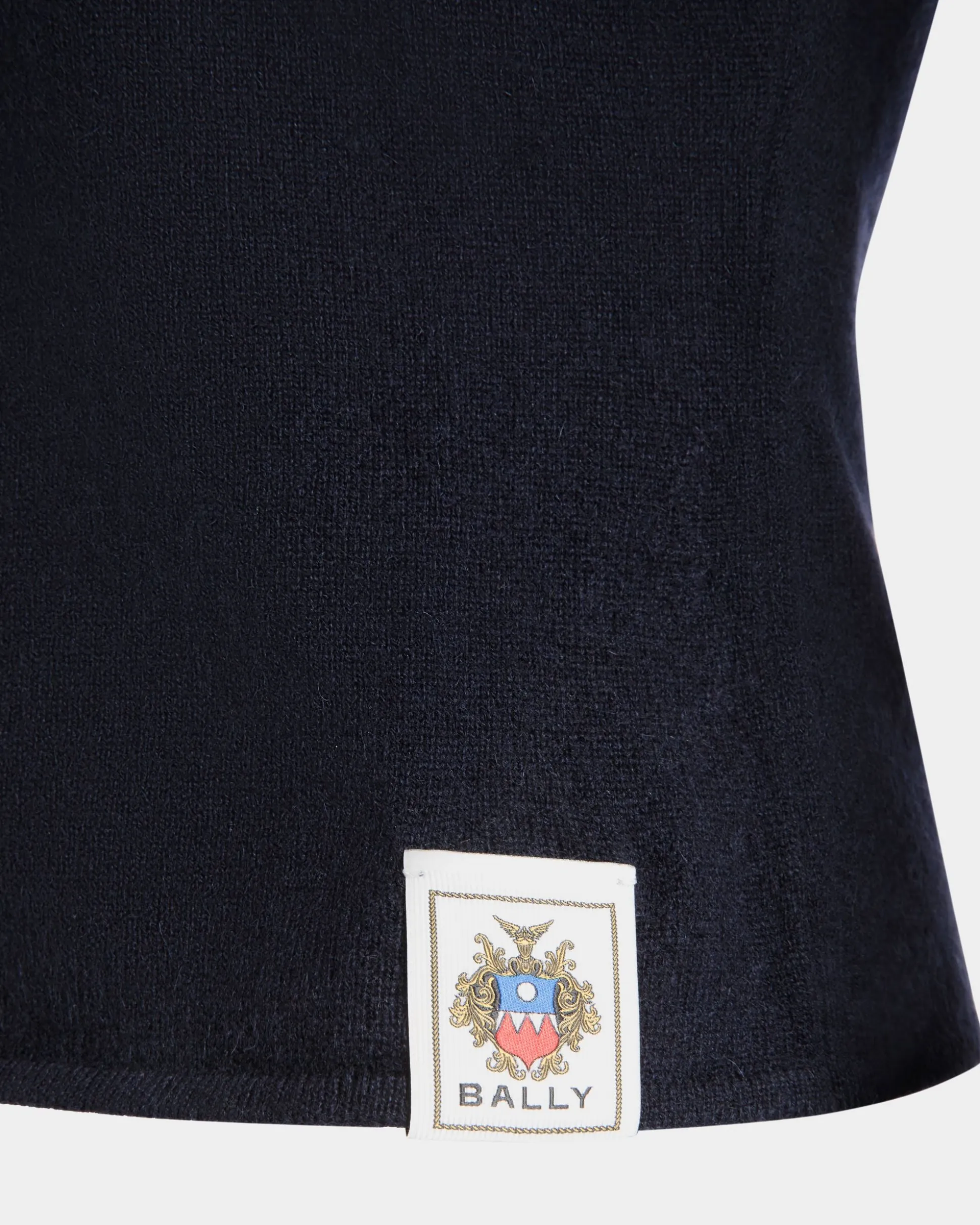 Knit Top In Navy Blue Cashmere