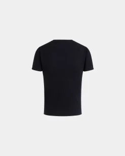 Knit Top In Navy Blue Cashmere