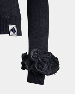 Knit Top In Navy Blue Mohair And Silk
