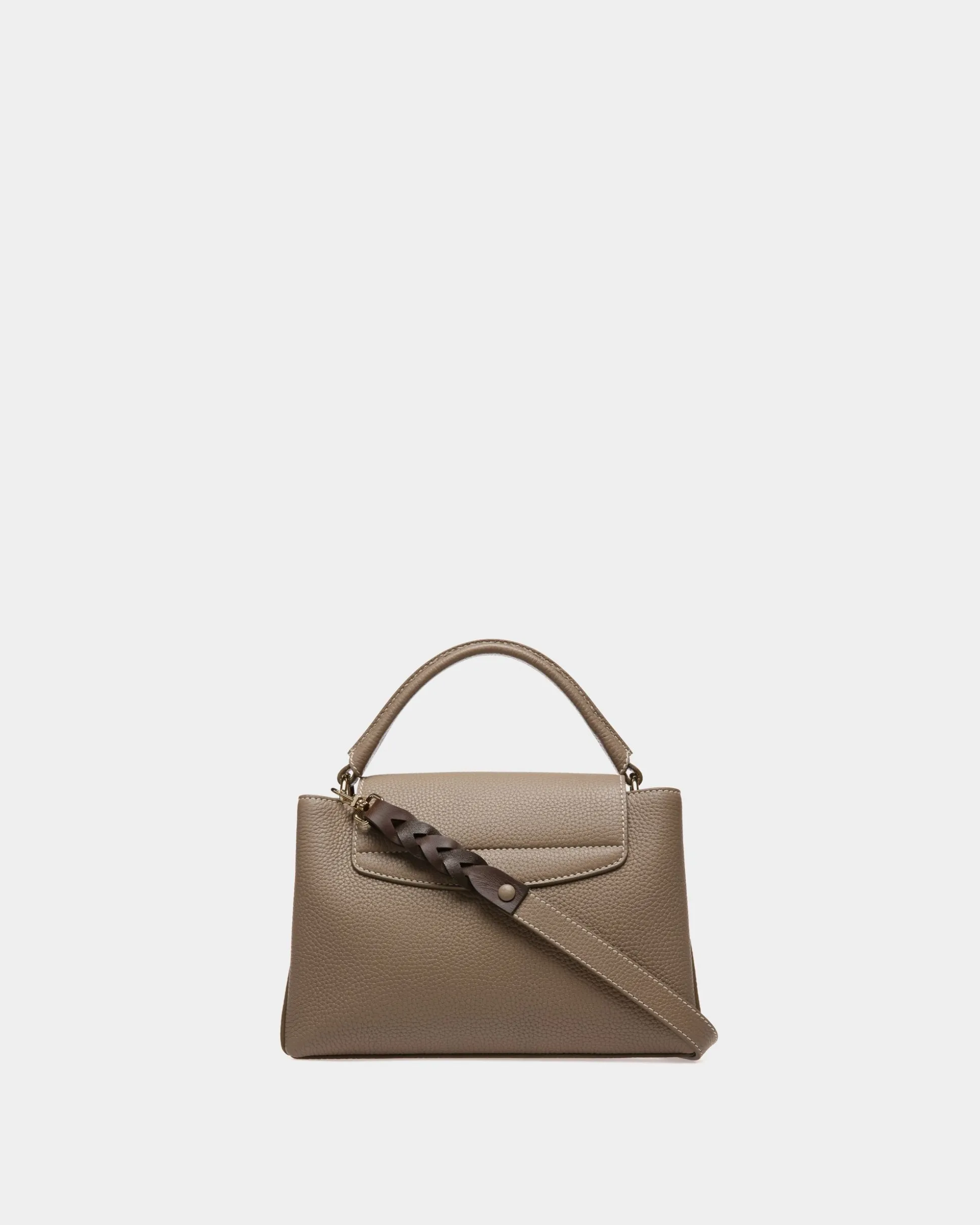 Layka Leather Top Handle Bag In Light Brown
