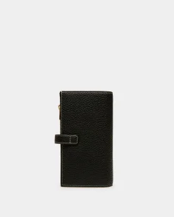 Lock Me French Wallet In Black Leather
