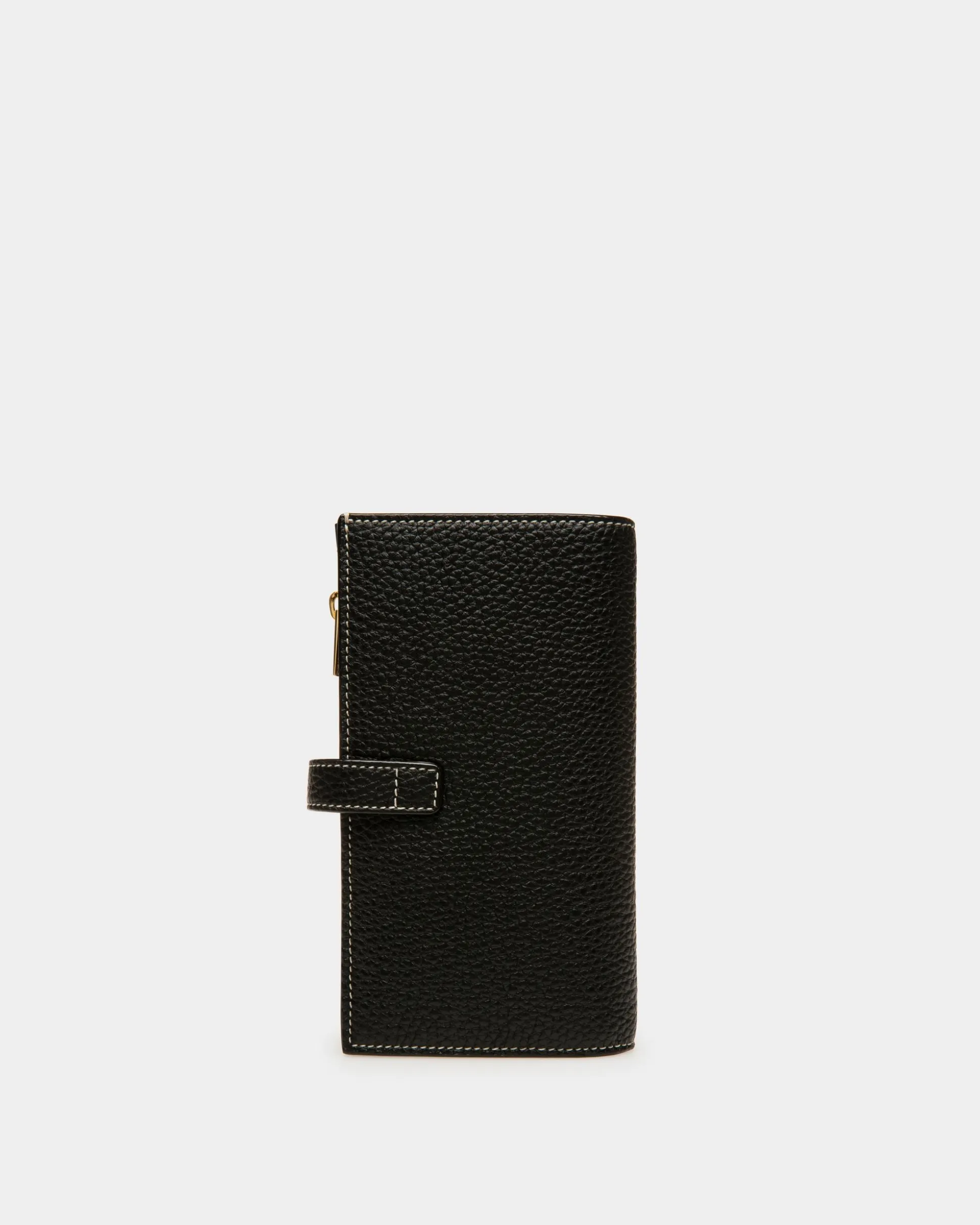 Lock Me French Wallet In Black Leather