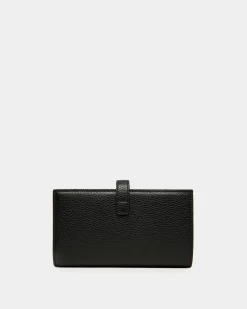 Lock Me Long Wallet In Black Grained Leather