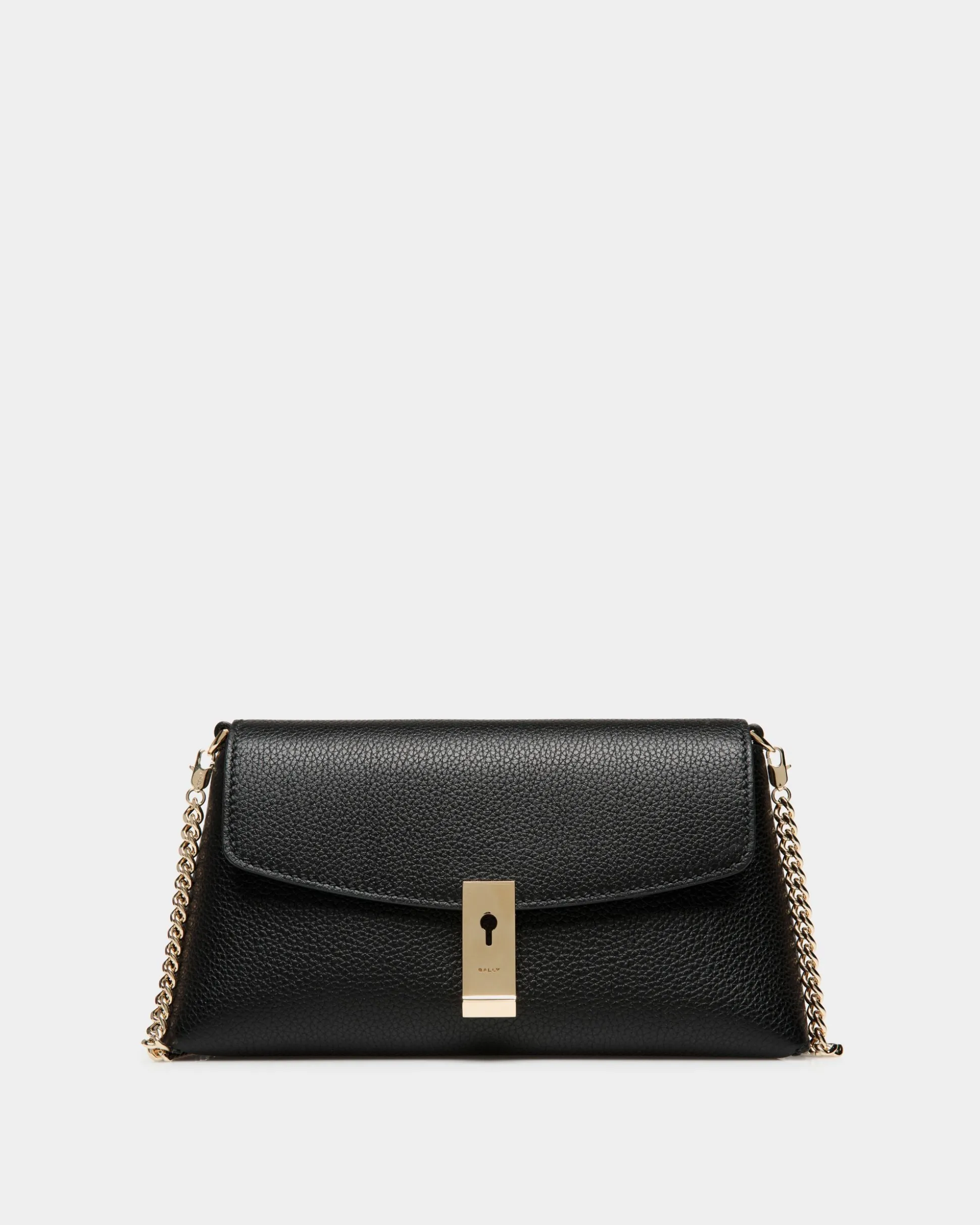 Lock Me Multifunctional Minibag In Black Grained Leather