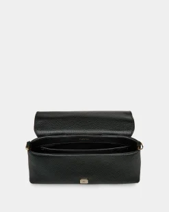 Lock Me Multifunctional Minibag In Black Grained Leather