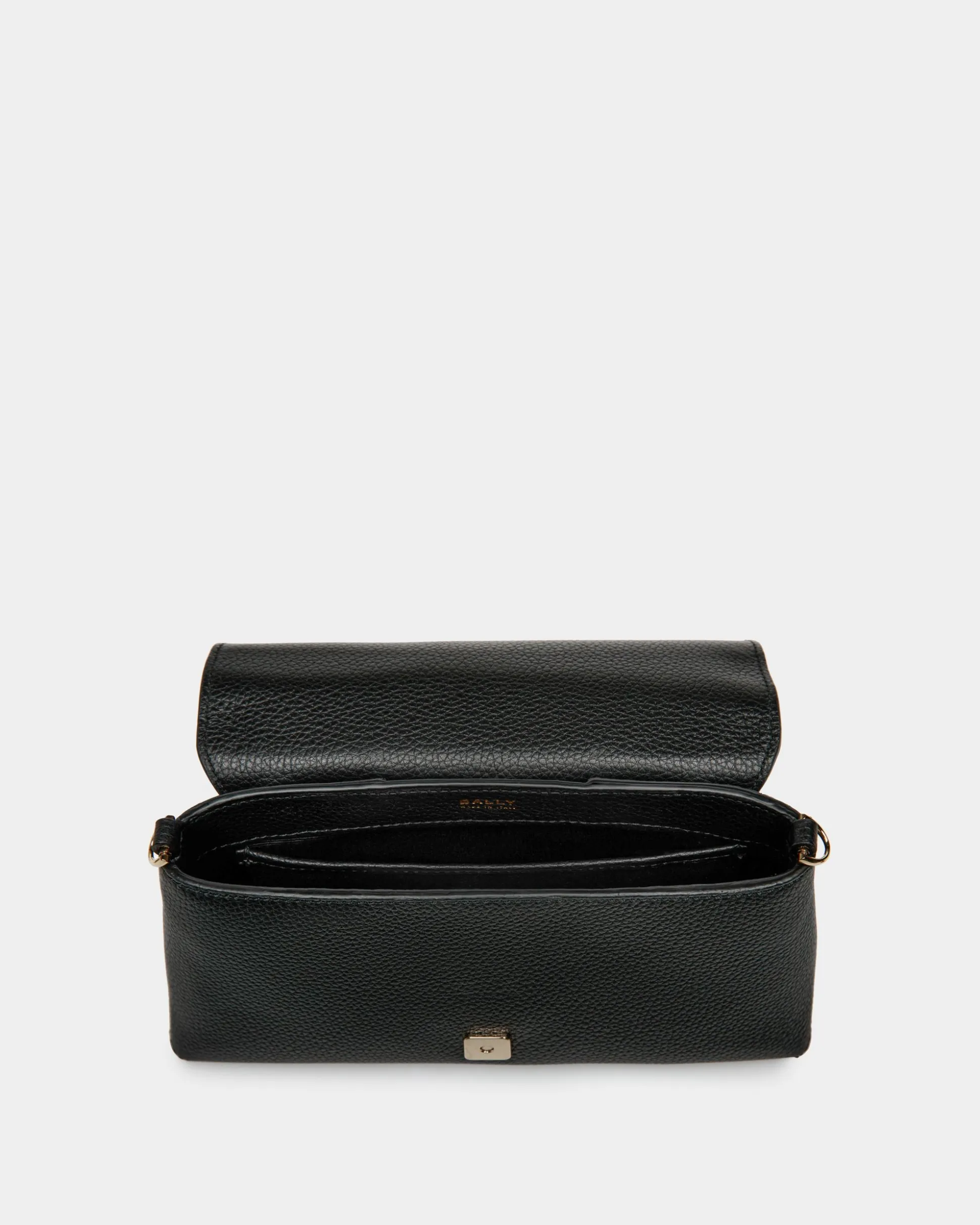 Lock Me Multifunctional Minibag In Black Grained Leather