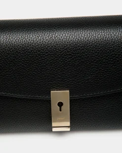 Lock Me Multifunctional Minibag In Black Grained Leather