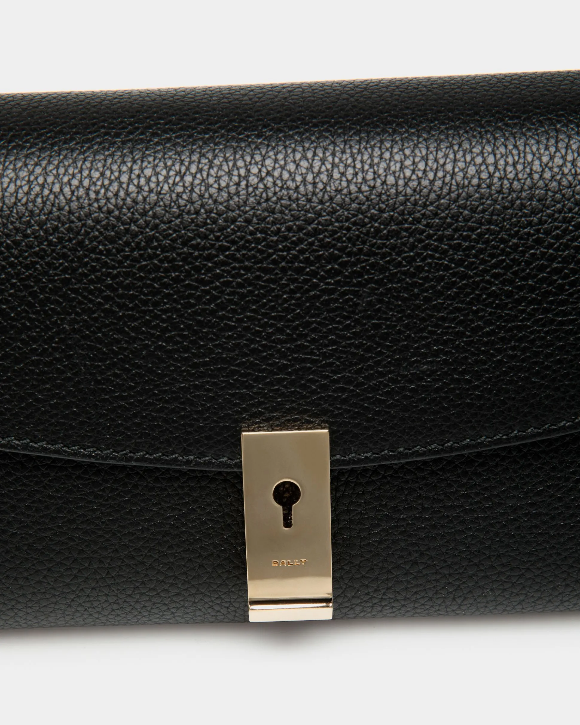 Lock Me Multifunctional Minibag In Black Grained Leather