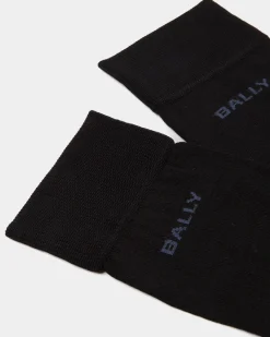 Logo Socks In Ink And Indigo Cotton Mix