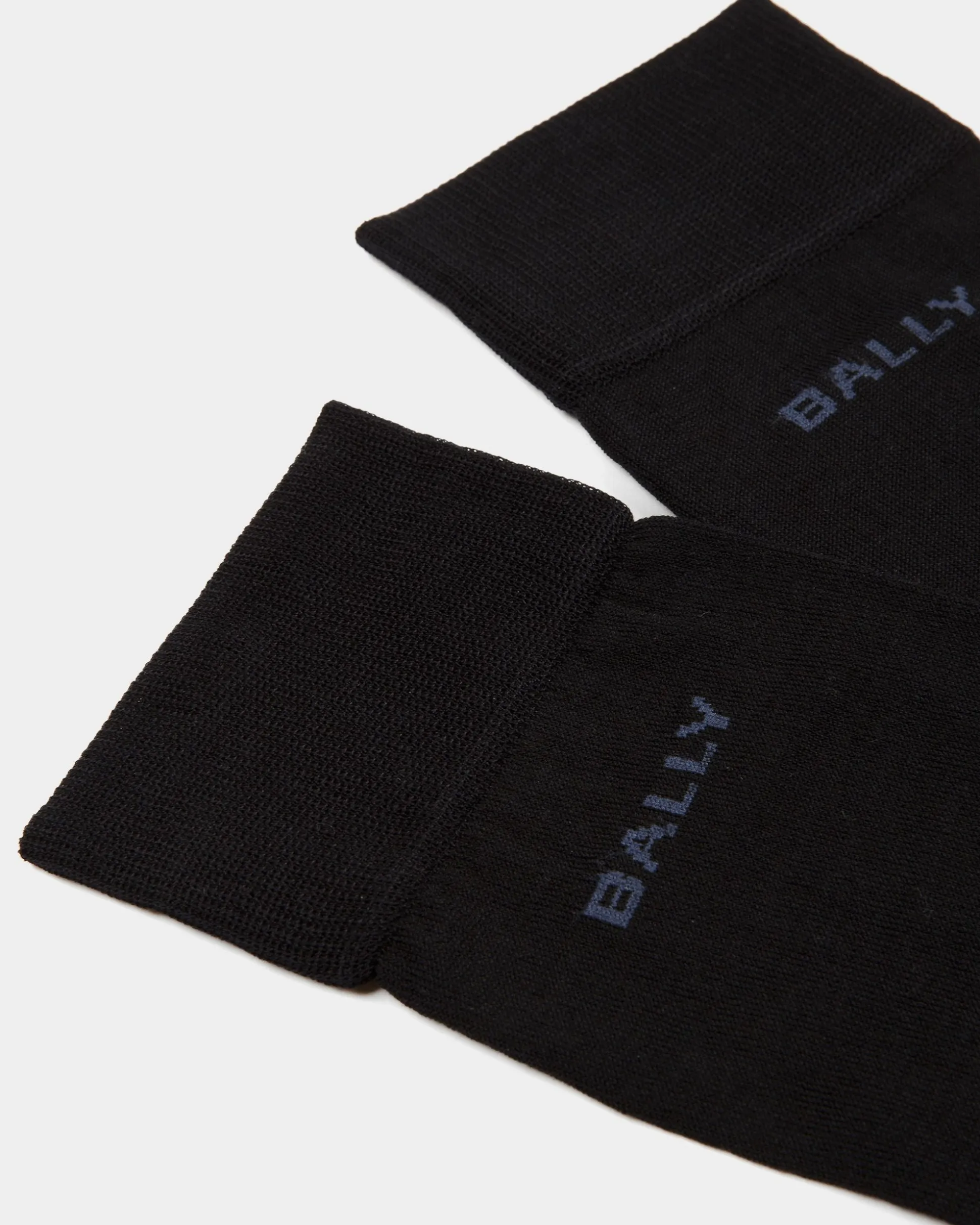 Logo Socks In Ink And Indigo Cotton Mix